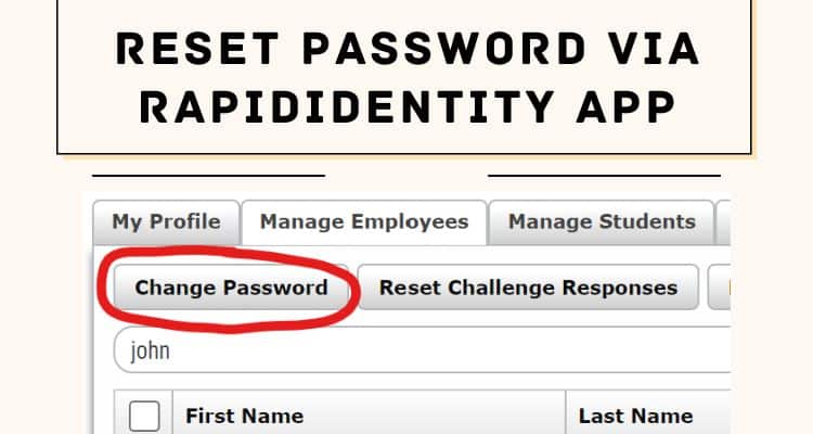 Reset Password via RapidIdentity App